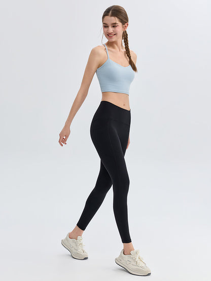 N66LYCRA®素材 美尻 マルチポケット付き 9分丈 レギンス